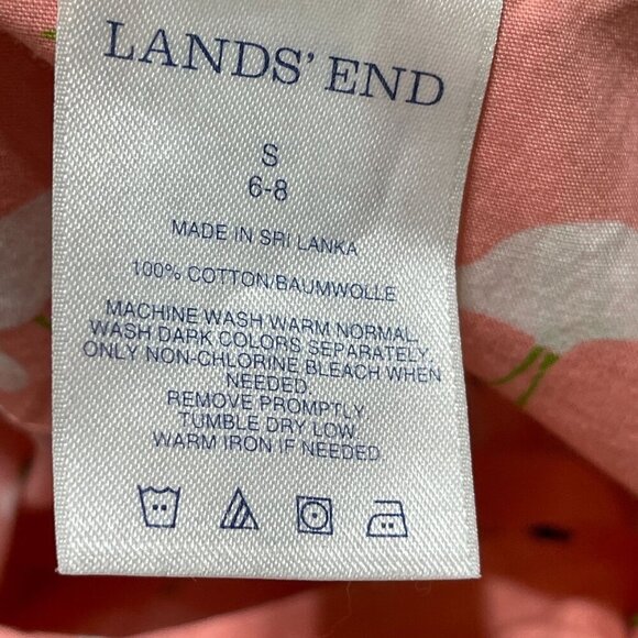 Lands' End Women's Sleep Shirt Button Front Long Sleeve Flamingo Peach Small S - Picture 4 of 6